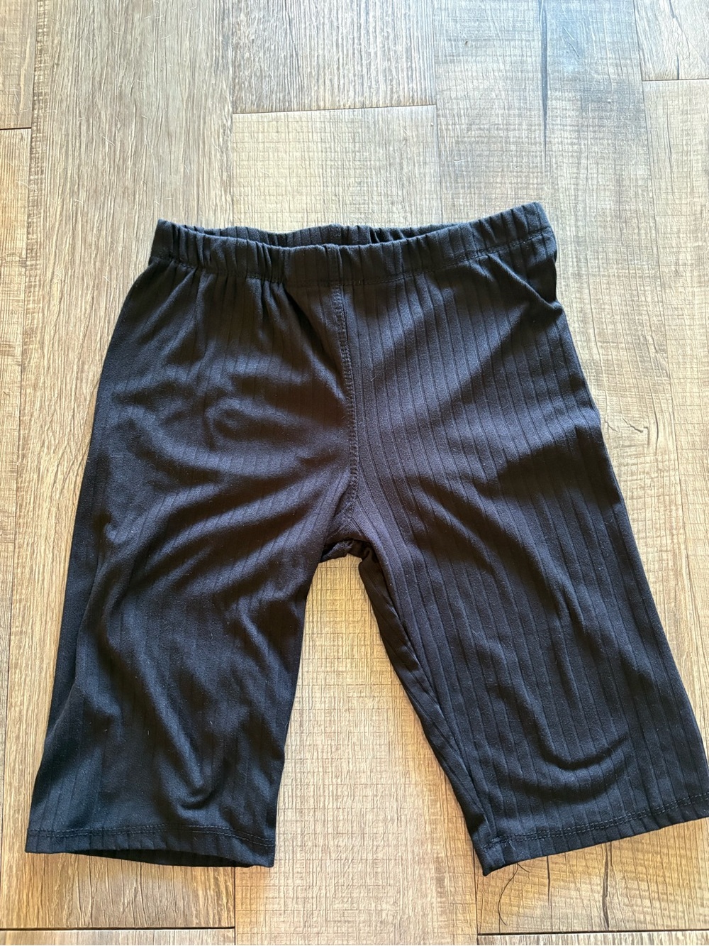 Kiss Black Ribbed Bike Shorts